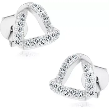 Náušnice Náušnice ze stříbra 925, trojúhelník ze zvlněných zirkonových linií