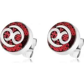 Náušnice Náušnice z oceli 316L zdobené červenými třpytkami s ornamentem