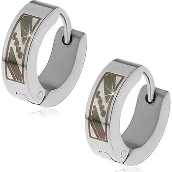 Náušnice Ocelové náušnice - černá linie a diagonální nápis LOVE