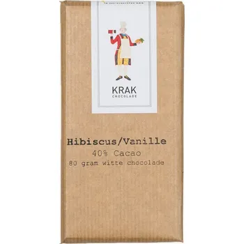 Čokoláda Krak Bílá čokoláda Ibišek a Vanilka 40% 80 g