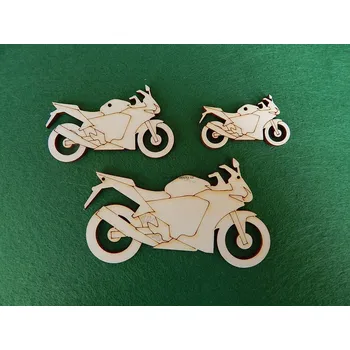 Dřevěná hračka Výřez z překližky, L40/1, MOTORKA BIKE-velká, 10x6cm, 1ks