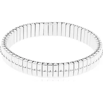 Náramek Strečový náramek z oceli 316L, stříbrná barva, úzké články s tečkami