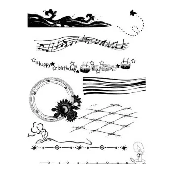 Dětské razítko Gelová razítka- Bordury narozeniny