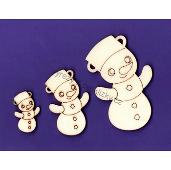 Stavební deska Výřez z překližky, E80/3, SNĚHULÁK S HRNCEM-střední, 1ks