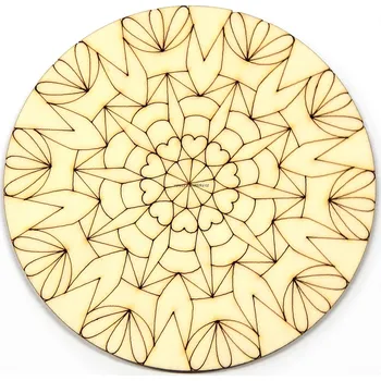 Stavební deska Výřez z překližky, O108, antistresový, MANDALA I., 9,7cm, 1ks