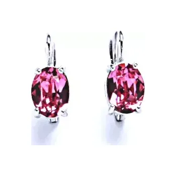Náušnice Stříbrné náušnice Swarovski rose - NK1245 (Stříbrné náušnice se Swarovski krystalem)