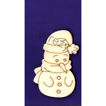 Překližka Výřez z překližky, G42/2, ZACHUMLANÝ SNĚHULÁK-malý, 7x4,4cm, 1ks