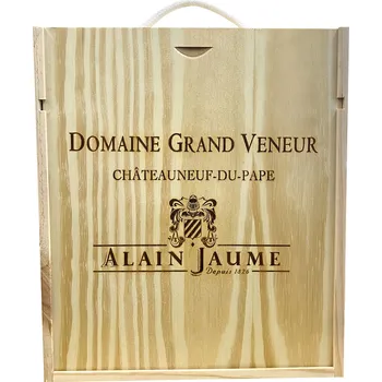 Dárková krabička Alain Jaume Dřevěná krabička Domaine Grand Veneur uzavřená