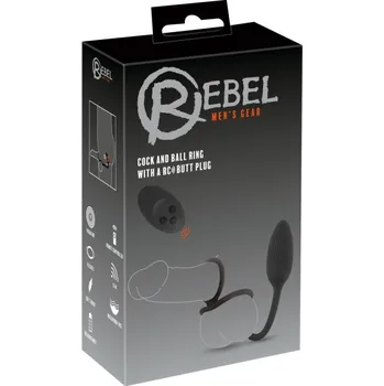 Rebel Cock a ball ring with a RC,