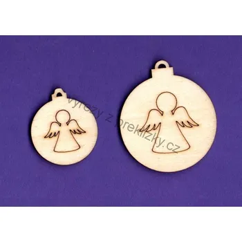 Překližka Výřez z překližky, F05/2, ozdoba, ANDĚL-malá, 3x3,5cm, 1ks