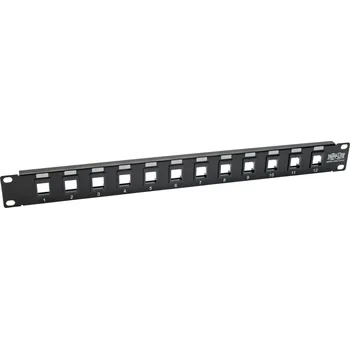 Patch panel EATON Patch Panel 12-Port 1U Rack Nestíněný, Keystone/Multimedia, RJ45 Ethernet, USB, HDMI, Cat5e/6 N062-012-KJ