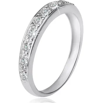 Prsten Prsten s čirým zirkonovým pásem, ze stříbra 925 - Velikost: 48