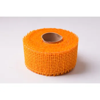 Jutová stuha v oranžové barvě 5 cm 06319