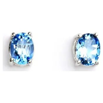 Náušnice Zlaté náušnice, bílé i žluté zlato, přírodní topaz swiss, NŠ 1245