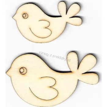 Překližka Výřez z překližky, Z123/1, PTÁČEK STŘAPATÝ OCÁSEK-velký, 8x5cm, 1ks