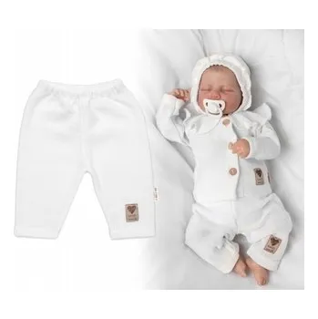 Pletené kalhoty Hand Made Girl, Baby Nellys, bílé, vel. 62; 62 (2-3m)