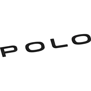 Znak automobilu POLO nápis - černá lesklá 160mm