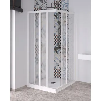 Hopa Angolo New Čtvercový sprchový kout 90 cm, posuvné dveře, bílá / plast, OLNAC2FS190031