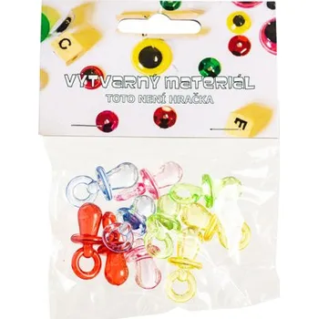 Plastové dudlíky, 10 ks, 3 cm, různé barvy