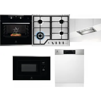 Set domácích spotřebičů ELECTROLUX KODEC75X2 + ELECTROLUX KGS64362XX + ELECTROLUX LFG716X + ELECTROLUX LMS2203EMX + ELECTROLUX EEM48300IX - přebaleno