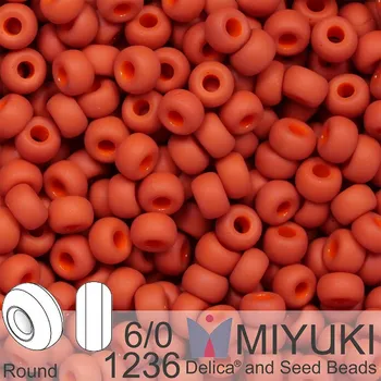 Korálek Korálky Miyuki MIX Round 6/0. Barva 1236 Matte Opaque Terra Cotta. Balení 5g
