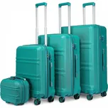 KONO Set 4 cestovních kufrů s horizontálním designem - ABS - tyrkysová - 10L/44L/66L/96L K1871-1L