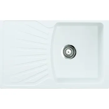 Nerezový dřez Metalac Inko Metalac Inko, obdélníkový dřez X GRANIT QUADRO PLUS, 770 x 500 mm, průměr 90 mm pro sifon, tl. 12 mm (bílý), včetně sifonu