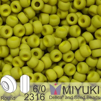 Korálek Korálky Miyuki MIX Round 6/0. Barva 2316 Matte Opaque Lime. Balení 5g