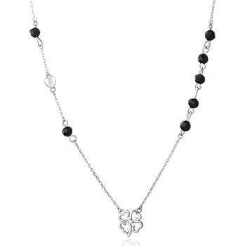 Náhrdelník Stříbrný náhrdelník s čtyřlístkem