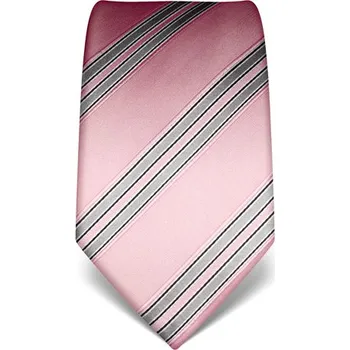 Kravata Růžová kravata Vincenzo Boretti 21961 s šedými pruhy