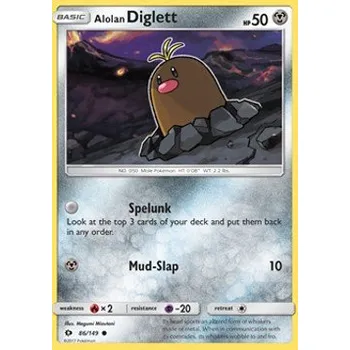 Volný čas Pokémon SUM 086/149 Alolan Diglett - Sun & Moon Stav: Excellent, Verze: NORMAL