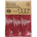 HOME ELEMENTS Set utěrek z egyptské bavlny 50*70 cm, 3 ks, Stromky červené