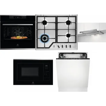 Set domácích spotřebičů ELECTROLUX KOBCS31X + ELECTROLUX KGS64362XX + ELECTROLUX LFP326S + ELECTROLUX LMS4253TMX + ELECTROLUX EEA27200L