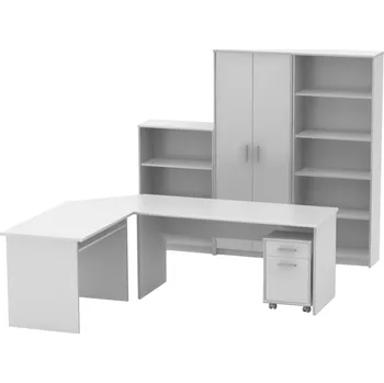 Kancelářská sestava Tempo Kondela Kancelářská sestava, bílá, JOHAN 2 NEW