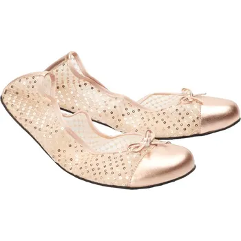 Dámské baleríny ZAQQ TWIST Sheer 37-43 TEXTIL/NAPPA Jemná textílie, hlazená kůže Zlatá 41