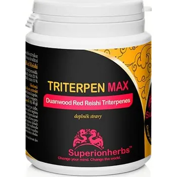 Přírodní produkt Superionherbs TRITERPEN MAX 90 kapslí – extrakt z Duanwood Red Reishi – 20 % triterpenů