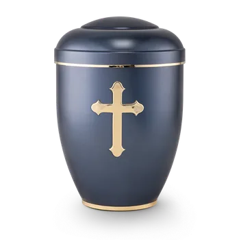 Smuteční dekorace Ekologická urna Elegance - Kříž/Modrá