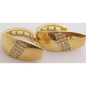 Náušnice Klenoty Budín Mohutné celozlaté náušnice se zirkony - kruhy 585/2,77gr HK2232 (Klenoty Budín Mohutné celozlaté náušnice se zirkony - kruhy 585/2,77gr HK2232)