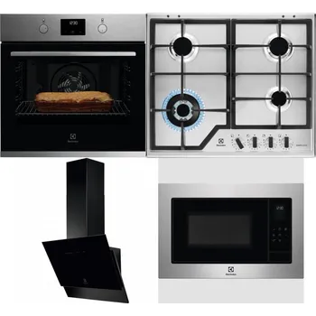 Set domácích spotřebičů ELECTROLUX KOFGH70TX + ELECTROLUX KGS64362XX + ELECTROLUX LFV616K + ELECTROLUX EMS4253TEX
