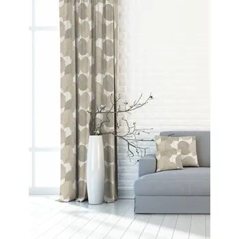 Závěs dekorační nebo látka, New York Moderní listí, béžové, 150 cm