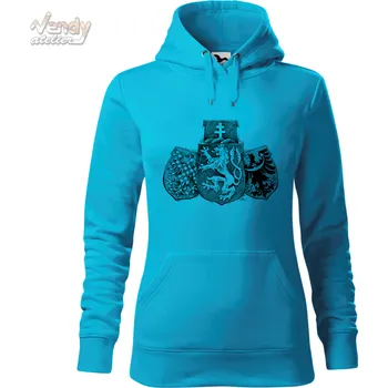 Dámská mikina Mikina - znak Československé legie Barva: Modrá - tyrkysová (44), Velikost: L, Střih: Dámské