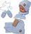 Baby Nellys Star pletená čepice se šálou a rukavičky 3v1 světle modrá, 56-62