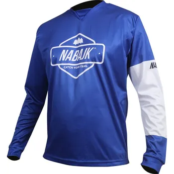 cyklistický dres Nabajk Deshtny men jersey long sleeve light blue/white XL