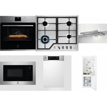 Set domácích spotřebičů ELECTROLUX KOFGH70TX + ELECTROLUX KGS64362XX + ELECTROLUX LFP326S + ELECTROLUX EMS4253TEX + ELECTROLUX EEM43300IX + ELECTROLUX ENT6TF18S