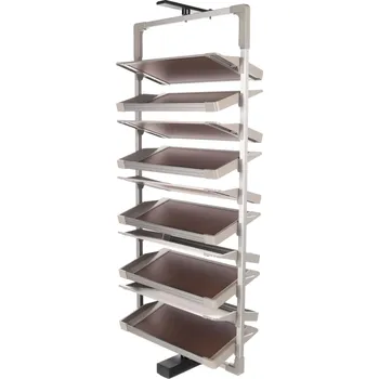 Botník Interex design Otočný stojan na boty EASY 1695 - 1795 mm / Stříbrná - hnědá