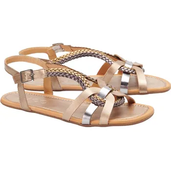 Dámská obuv ZAQQ QEZ 37-43 NAPPA Pletená hlazená kůže Zlatá 42