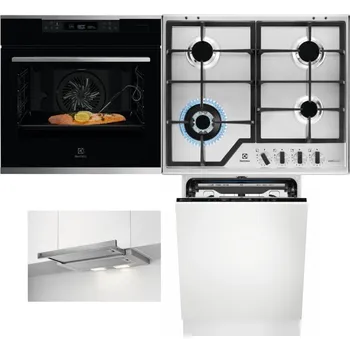 Set domácích spotřebičů ELECTROLUX KOBCS31X + ELECTROLUX KGS64362XX + ELECTROLUX LFP326S + ELECTROLUX EEM69410L