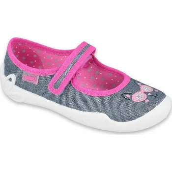 Dívčí bačkory BEFADO 114Y422 dívčí balerínky šedé kočka 34 114Y422_34