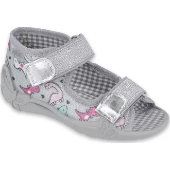 Dívčí obuv BEFADO 242P105 dívčí sandálky stříbrné dino 21 242P105_21