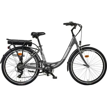 Elektrokolo Liberty elektrokolo e-VIA 6 spd 26" zadní motor, 36V/10,4Ah, 2025 antracitové, Přední vidlice Pevná